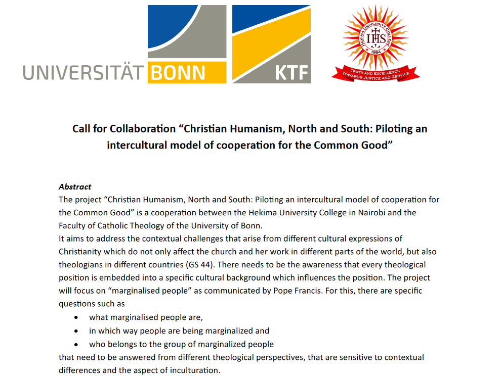 Call for Collaboration Christian Humanism North and South