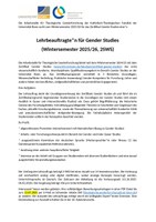 Ausschreibung Lehrauftrag ATG 2025/26