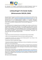 Ausschreibung Lehrbeauftragung 25/26