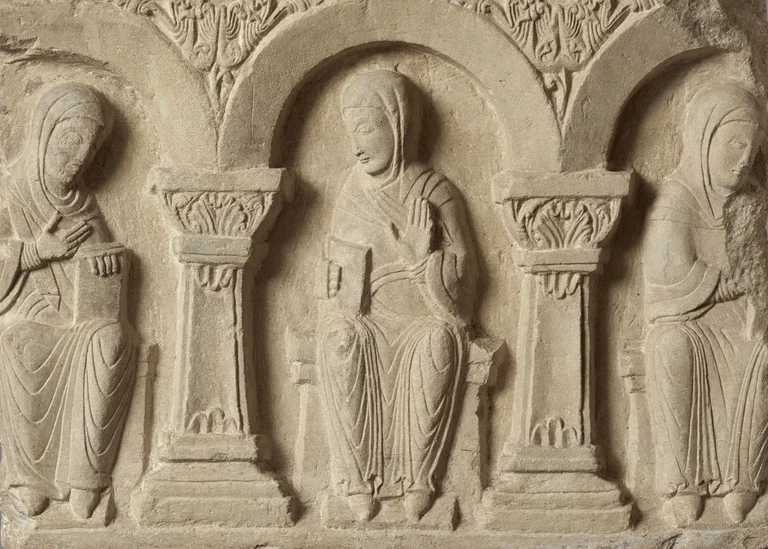 Sandsteinrelief mit Frauen, Werden, um 1060