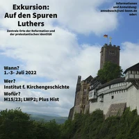 Plakat Exkursion Eisenach 1.-3. Juli 2022