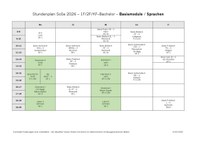 Stundenplan Bachelor (Teil-) Studiengänge Sommersemester 2026