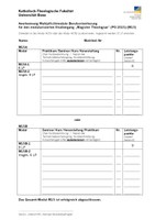 Formular zur Anerkennung im Wahlpflichtbereich Berufsorientierung für den modularisierten Studiengang „Magister Theologiae“ (M15)