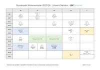 Stundenplan Katholische Religionslehre (Lehramt) Bachelor und Master Wintersemester 2025/26