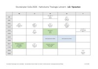 Stundenplan Katholische Religionslehre (Lehramt) Bachelor und Master Sommersemester 2026
