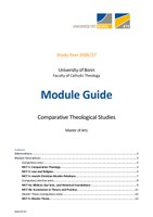 Module Guide Comparative Theological Studies Winter Semester 2026/27 and Summer Semester 2027