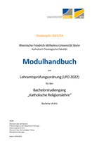 Modulhandbuch Katholische Religionslehre (Bachelor of Arts) Wintersemester 2023/24 und Sommersemester 2024 (Stand: 11.04.2024)