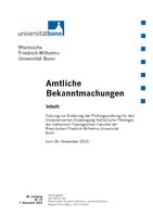 Änderungssatzung zur Prüfungsordnung Magister Theologiae und Bachelor Begleitfach (26.11.2010)