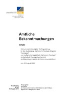 Änderungsordnung zur Prüfungsordnung Magister Theologiae und Bachelor Begleitfach (20.08.2019)