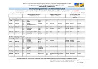Prüfungstermine und Prüfende 2. Prüfungsphase Sommersemester 2026