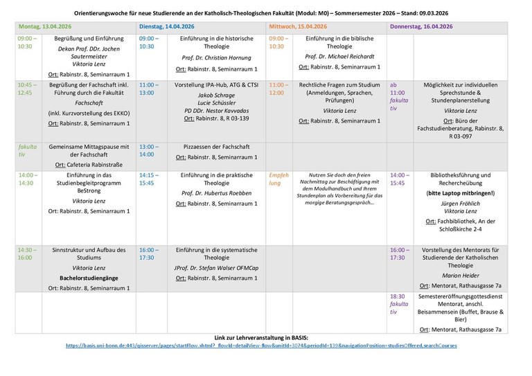 Programm M0 SoSe 2026