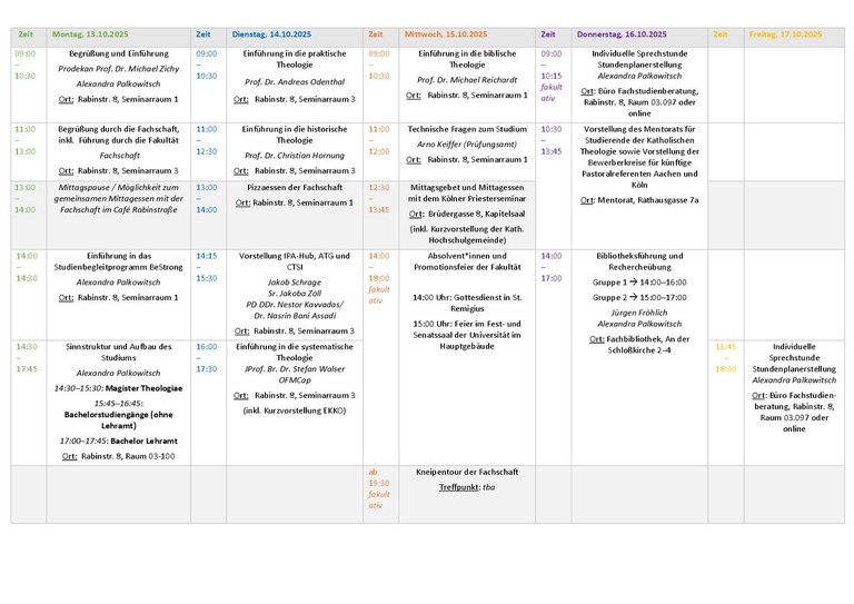 KTF-Orientierungswoche WiSe 2025/26