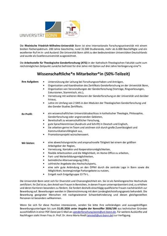Stellenausschreibung ATG 2026