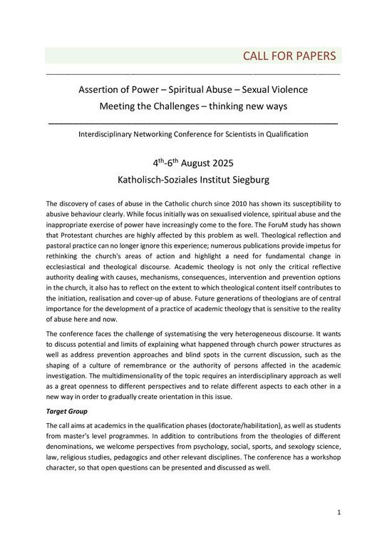 Tagung LeusslerSchrage Call English