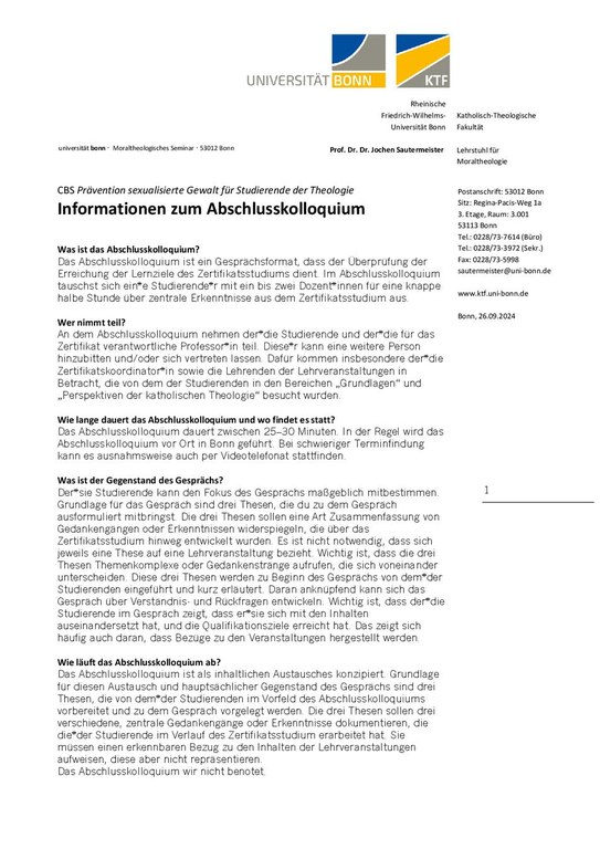 Zertifikat PsG Abschlusskolloquium